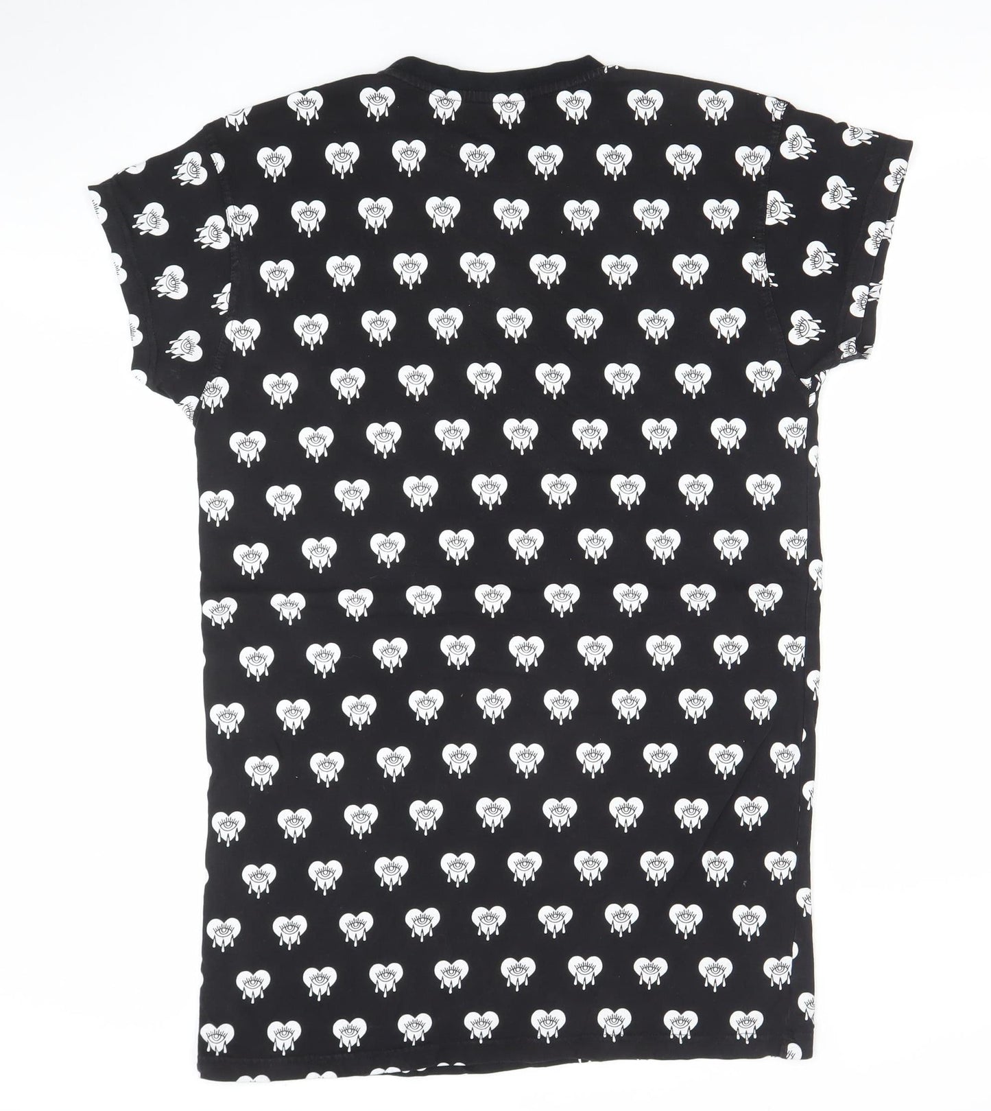 Bad Monday Womens Black Graphic T-Shirt Dress Size 10