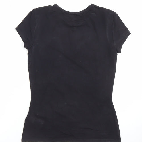 Ted Baker Women's Black Beaded Crew Neck Slim Fit T-Shirt Size S