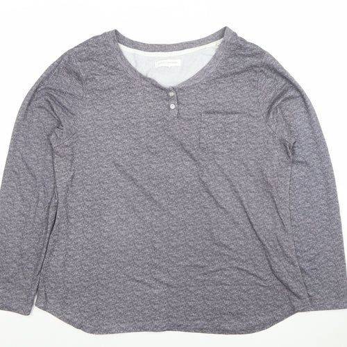 Carole Hochman Women’s Grey Long Sleeve Henley Jersey Top Size L