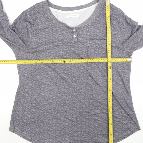 Carole Hochman Women’s Grey Long Sleeve Henley Jersey Top Size L