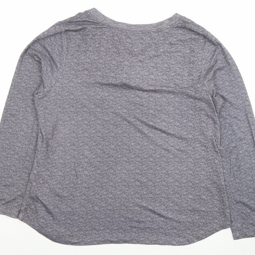 Carole Hochman Women’s Grey Long Sleeve Henley Jersey Top Size L
