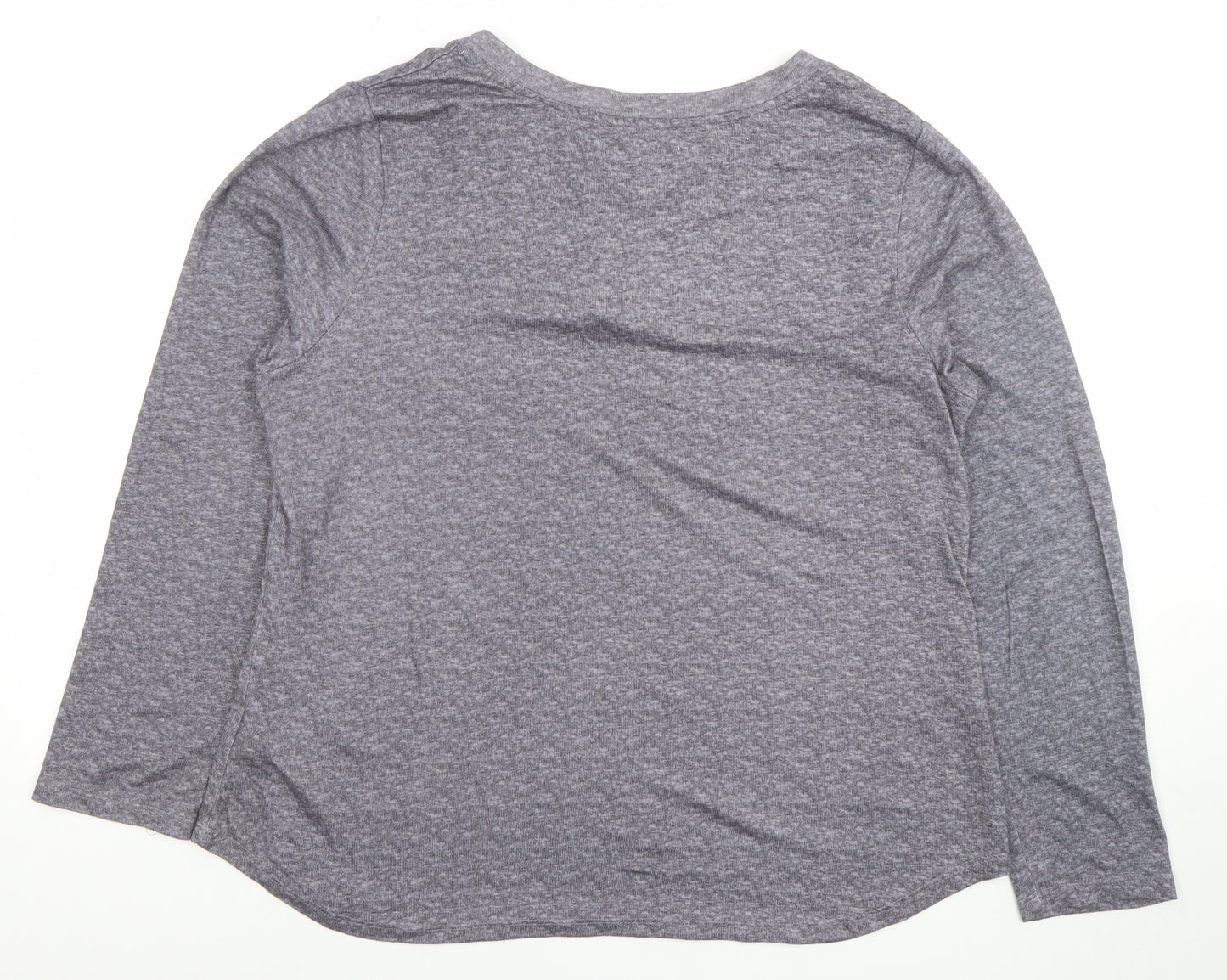 Carole Hochman Women’s Grey Long Sleeve Henley Jersey Top Size L