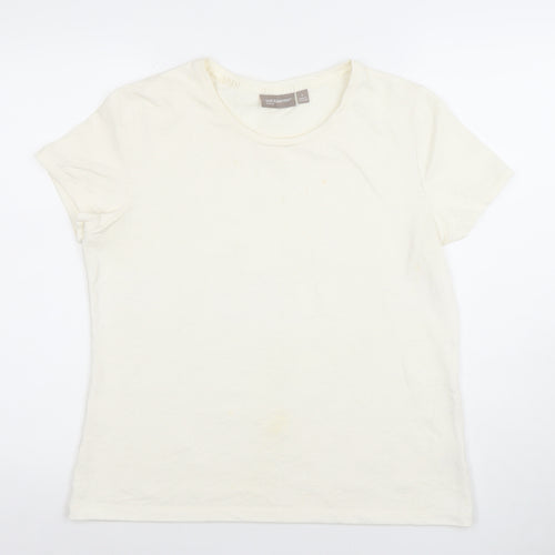 Croft & Barrow Women’s Ivory Stretch Crew Neck T-Shirt Size L