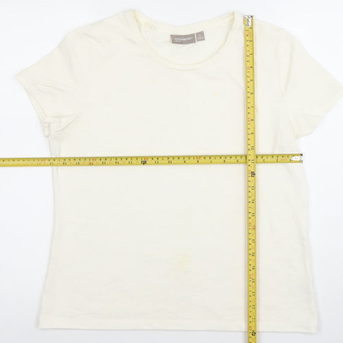 Croft & Barrow Women’s Ivory Stretch Crew Neck T-Shirt Size L