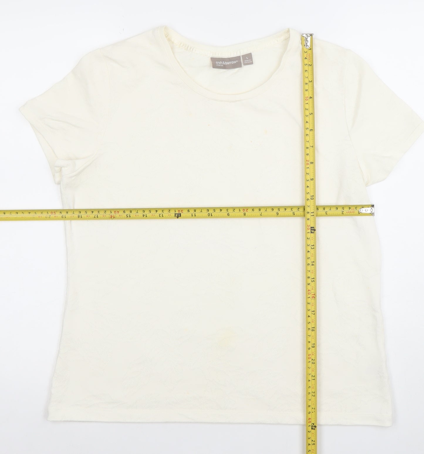 Croft & Barrow Women’s Ivory Stretch Crew Neck T-Shirt Size L