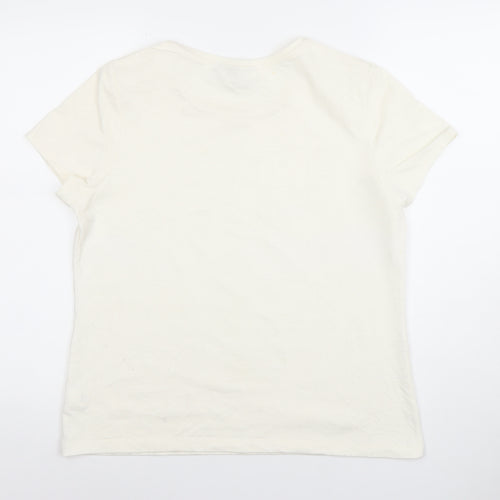 Croft & Barrow Women’s Ivory Stretch Crew Neck T-Shirt Size L