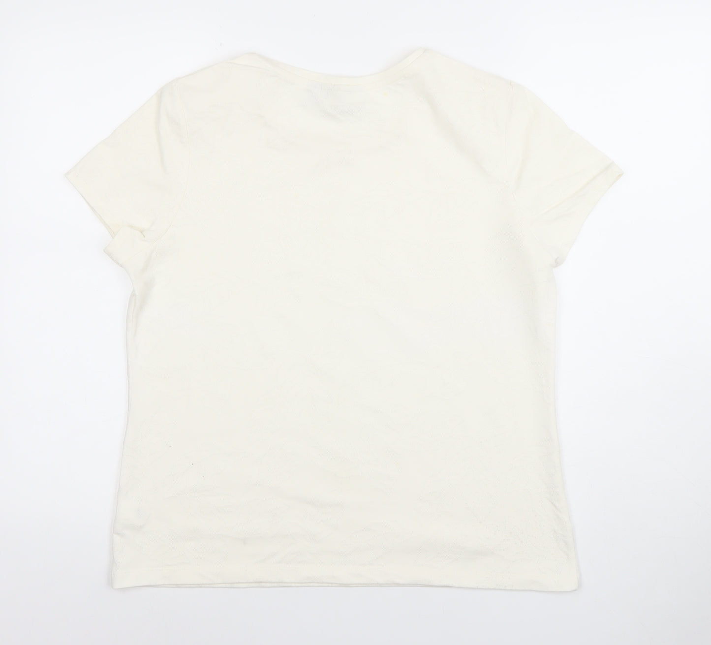 Croft & Barrow Women’s Ivory Stretch Crew Neck T-Shirt Size L