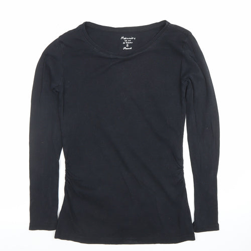 Peacocks Maternity Black Long Sleeve Cotton T-Shirt Size 8