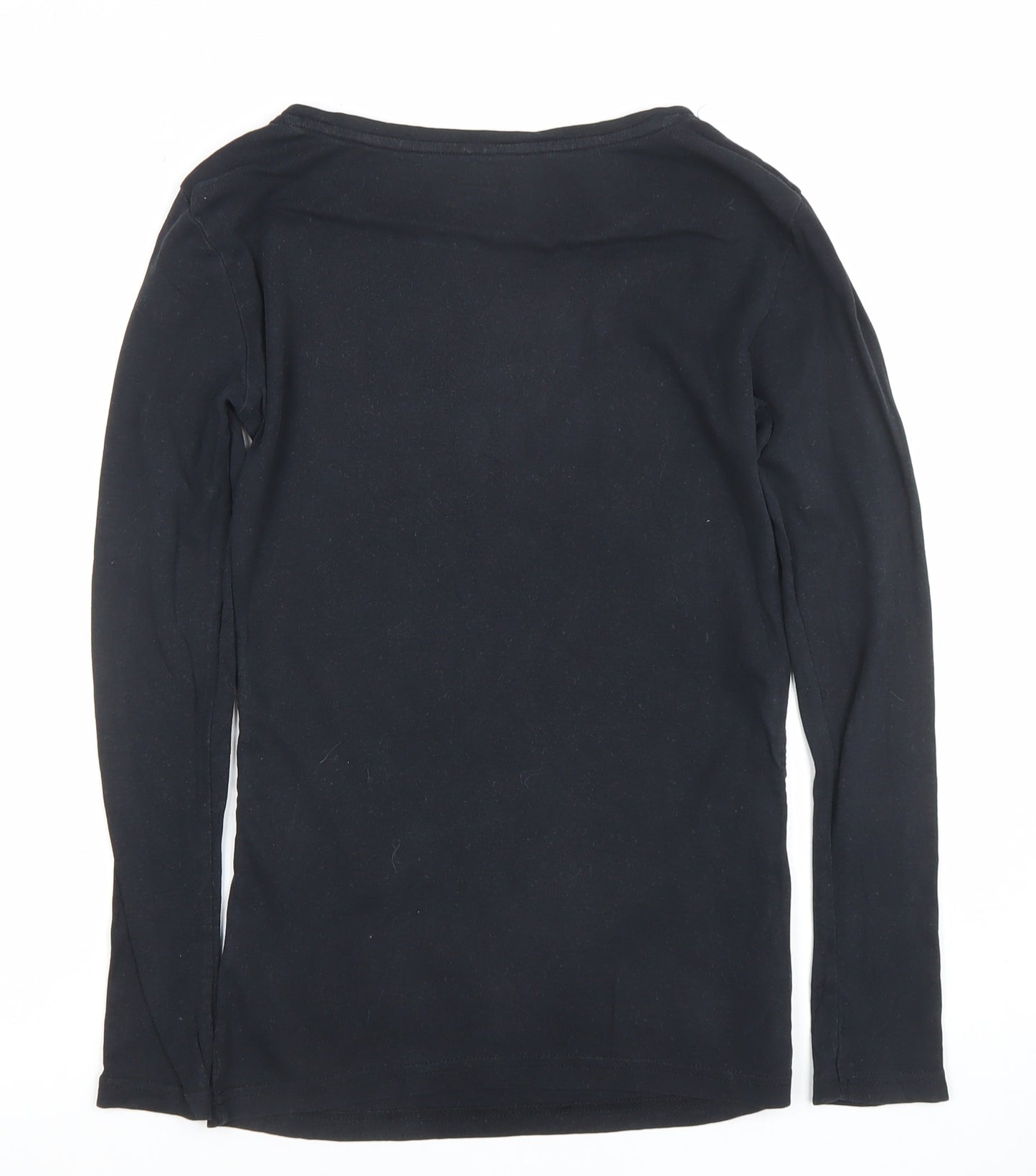Peacocks Maternity Black Long Sleeve Cotton T-Shirt Size 8