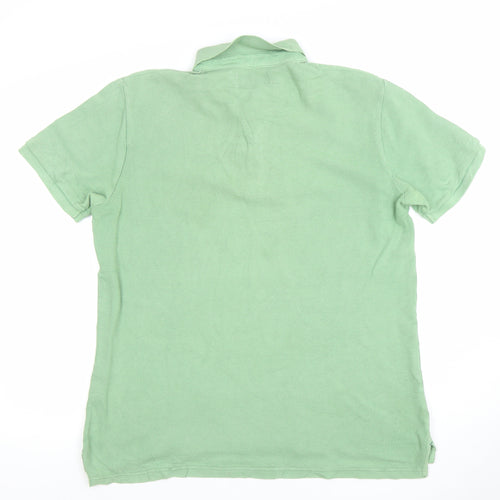 John Lewis Men Green Cotton Short Sleeve Polo Shirt Size M