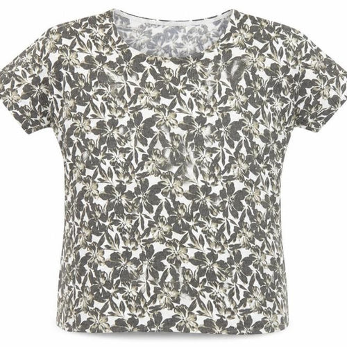 Alex & Co. Women’s Grey Floral Knit Short Sleeve T-Shirt UK 12/14
