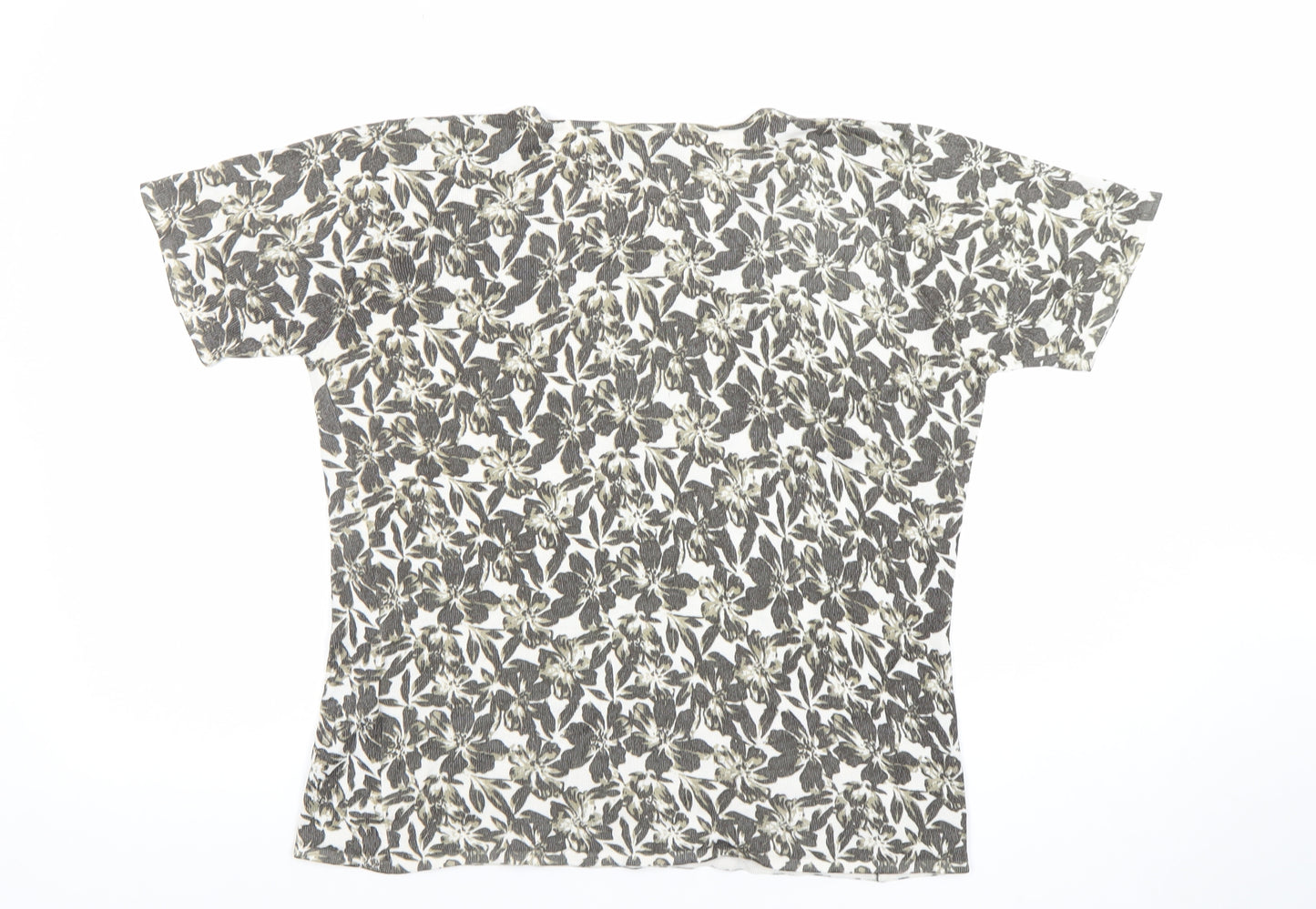 Alex & Co. Women’s Grey Floral Knit Short Sleeve T-Shirt UK 12/14