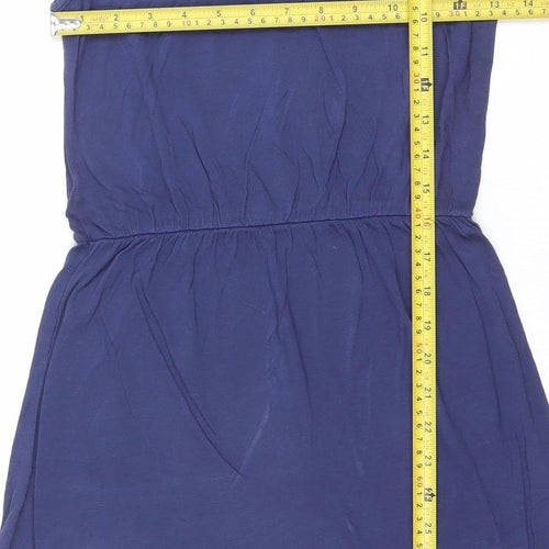 H&M Women Blue Sleeveless A-Line Knee Length Dress XS