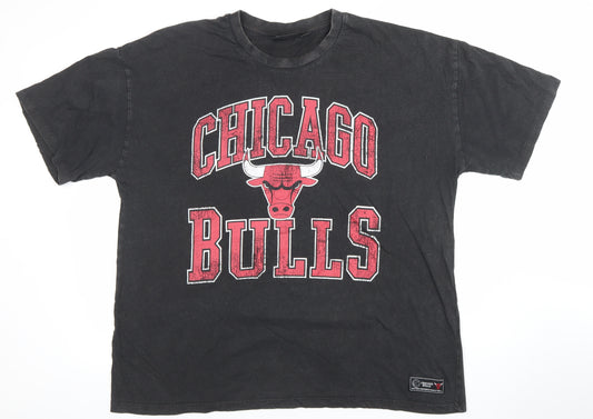 NBA Chicago Bulls Black Cotton Men's L Graphic T-Shirt