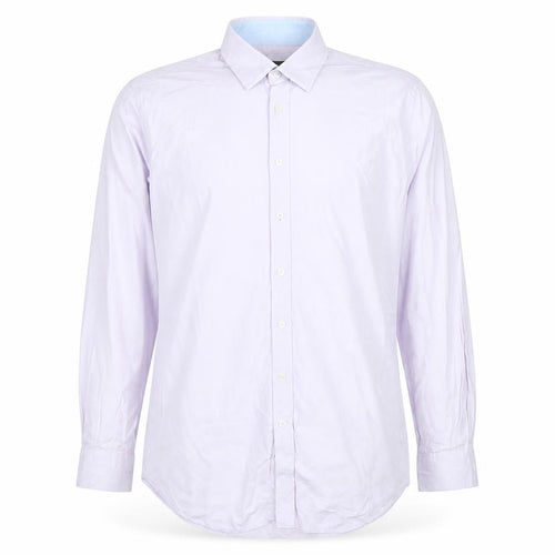 Jaeger Men's Purple 16.5in Regular Fit Cotton Long Sleeve Dress Shirt