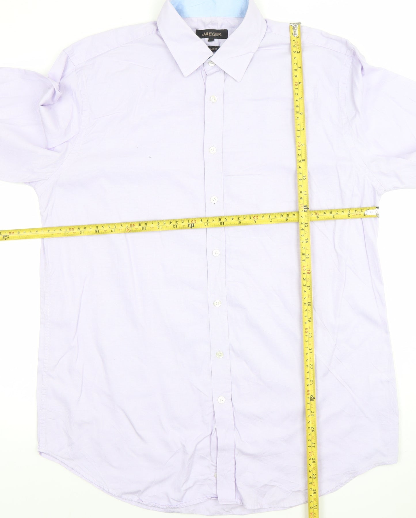 Jaeger Men's Purple 16.5in Regular Fit Cotton Long Sleeve Dress Shirt