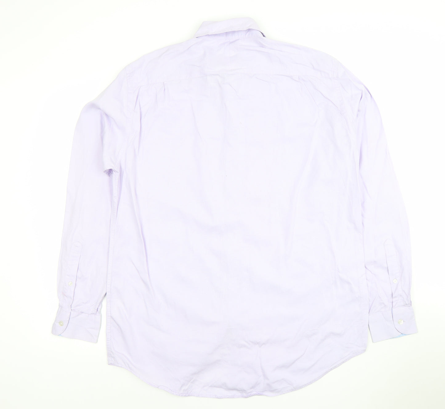 Jaeger Men's Purple 16.5in Regular Fit Cotton Long Sleeve Dress Shirt