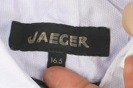 Jaeger Men's Purple 16.5in Regular Fit Cotton Long Sleeve Dress Shirt