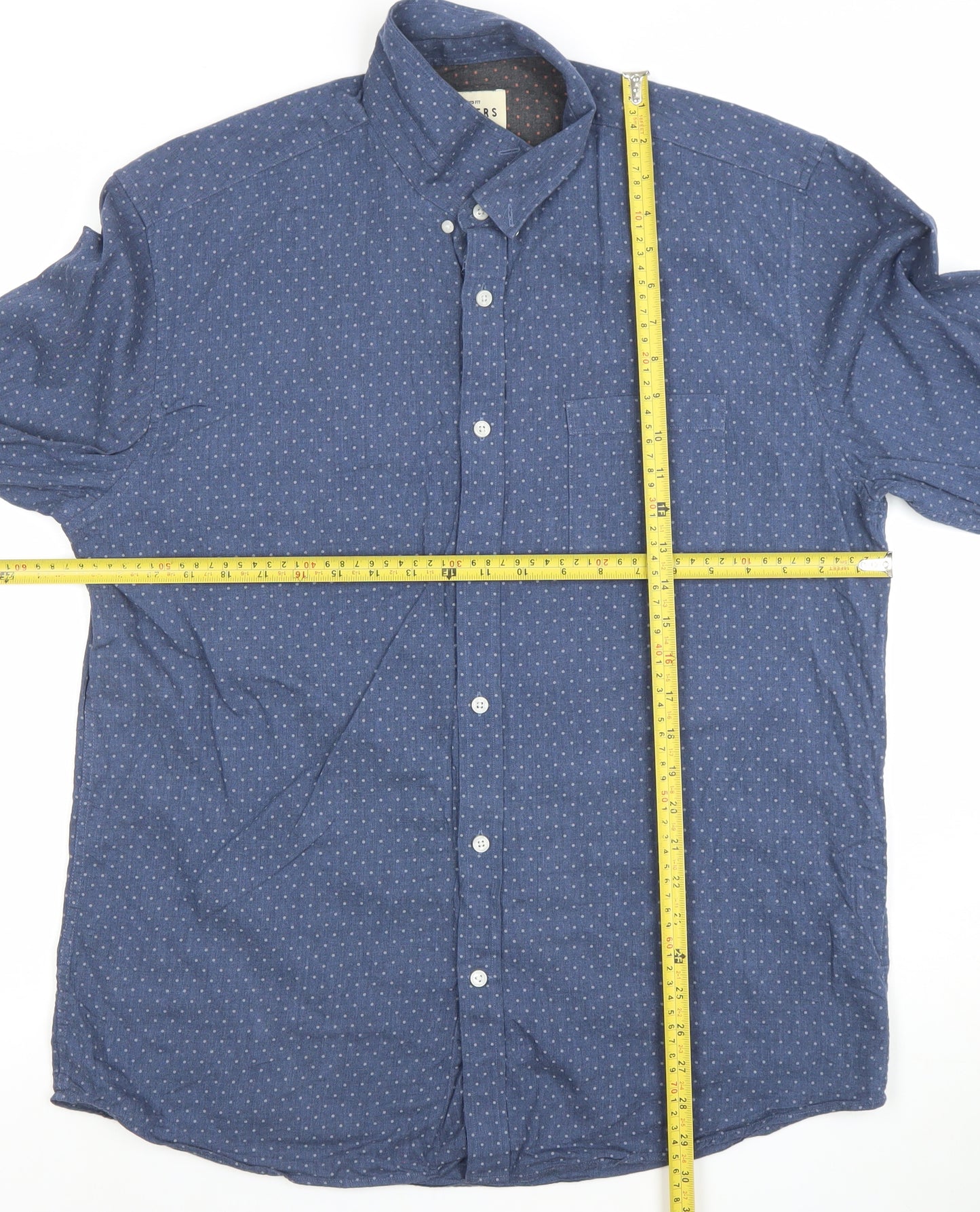 Barkers Mens Blue XL Tailored Fit 100% Cotton Dress Shirt