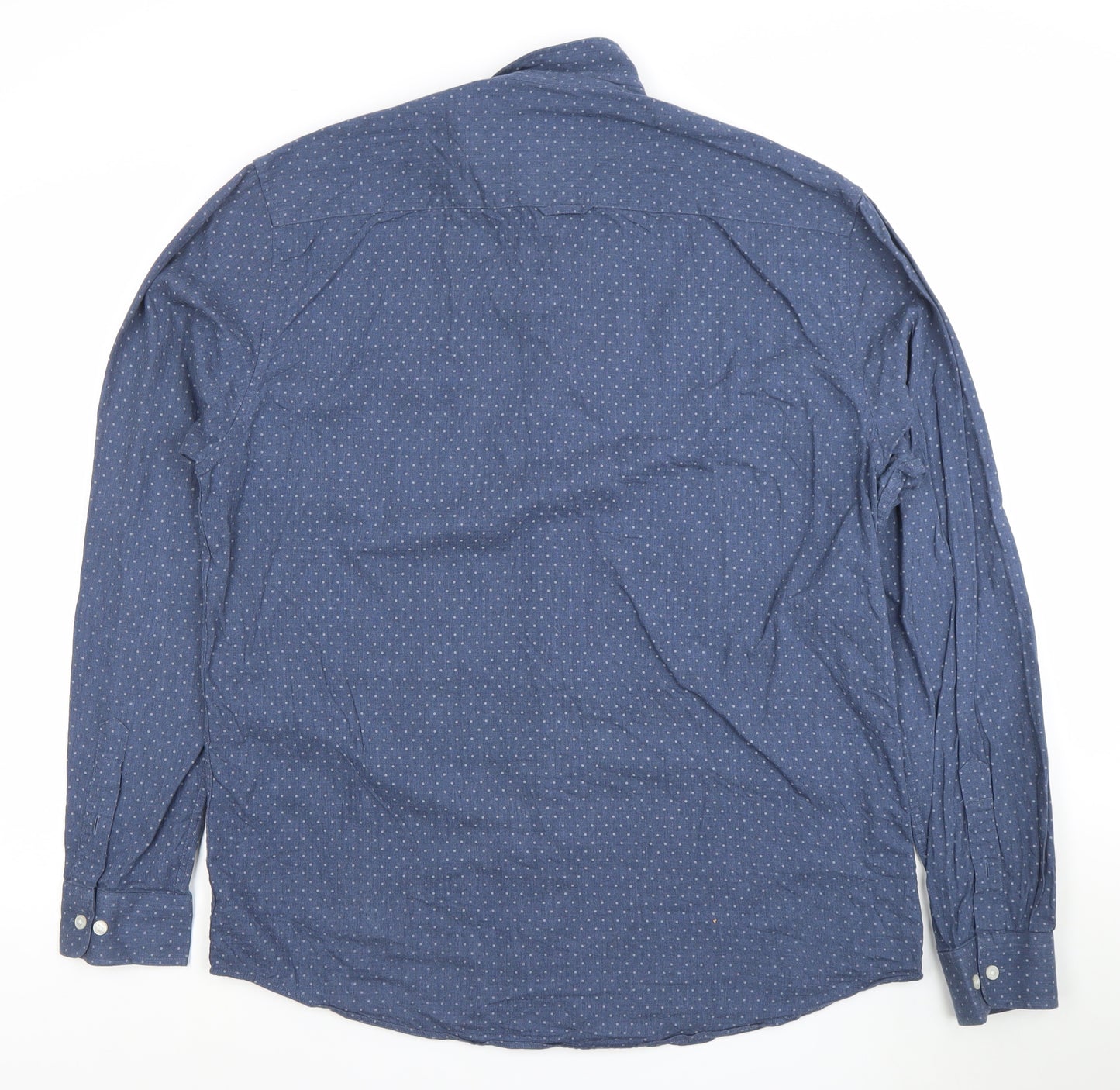Barkers Mens Blue XL Tailored Fit 100% Cotton Dress Shirt