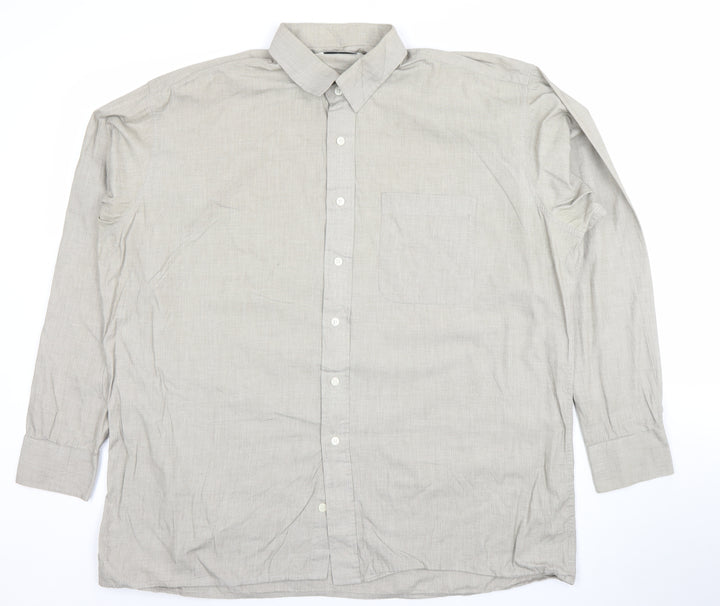 Pierre Cardin Men's Beige Long Sleeve Classic Fit Cotton Shirt 17in