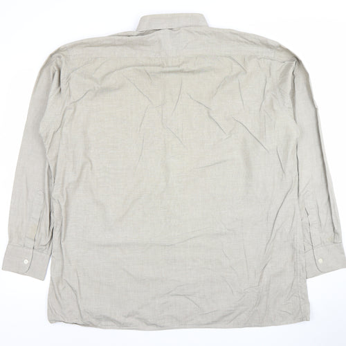 Pierre Cardin Men's Beige Long Sleeve Classic Fit Cotton Shirt 17in