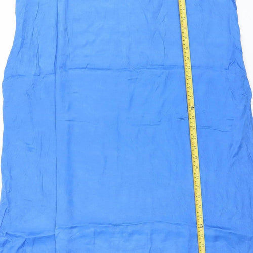 Gallery Women's Blue Halter Long Summer Dress Size M Viscose