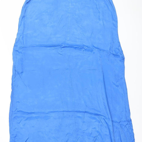 Gallery Women's Blue Halter Long Summer Dress Size M Viscose