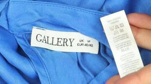 Gallery Women's Blue Halter Long Summer Dress Size M Viscose