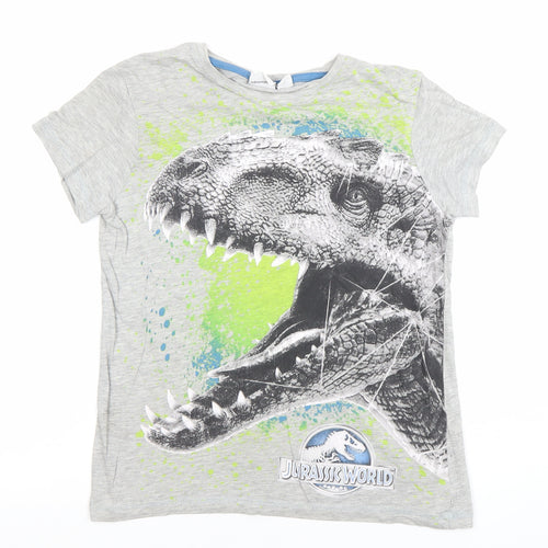 Jurassic World Boys Grey Dinosaur Print T-Shirt 10-11 Years