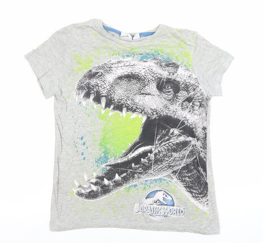 Jurassic World Boys Grey Dinosaur Print T-Shirt 10-11 Years