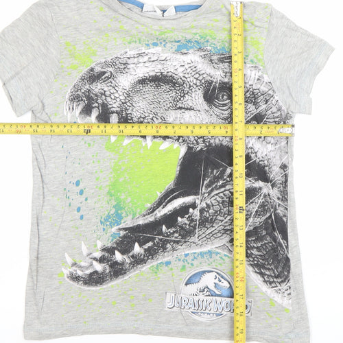 Jurassic World Boys Grey Dinosaur Print T-Shirt 10-11 Years