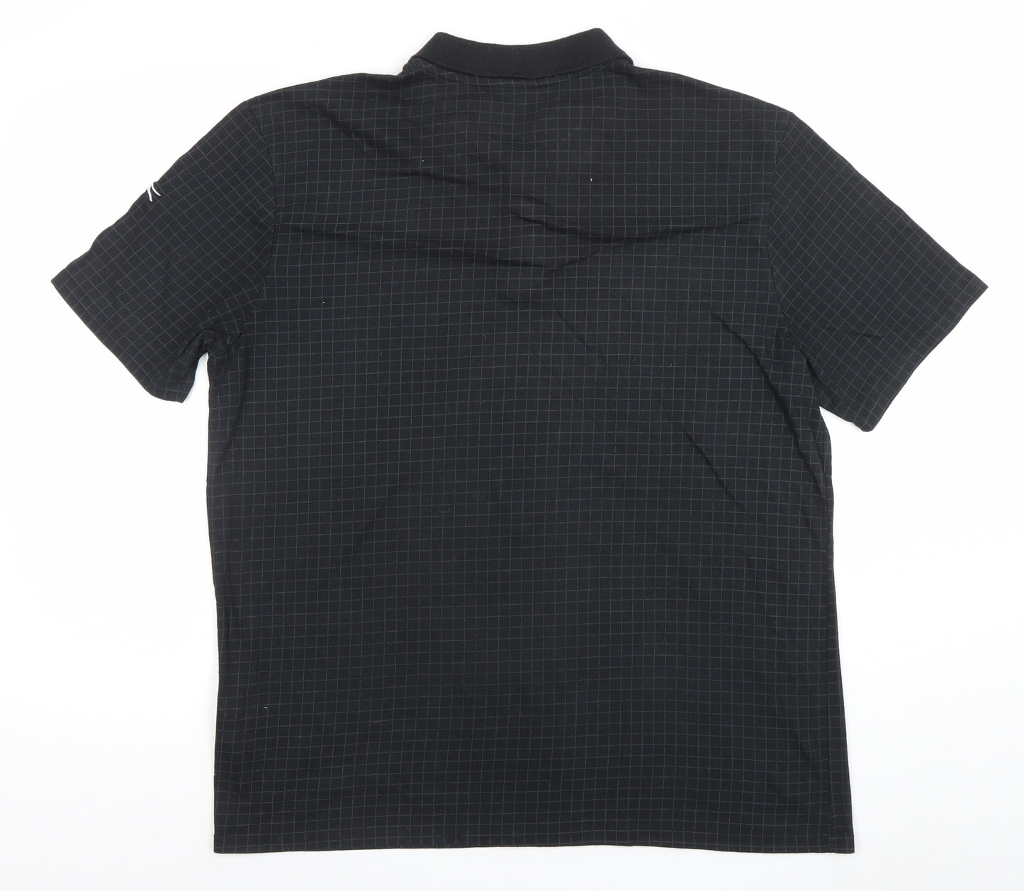 Slazenger Men's Black Check Polo Shirt L Lightweight Sports Top