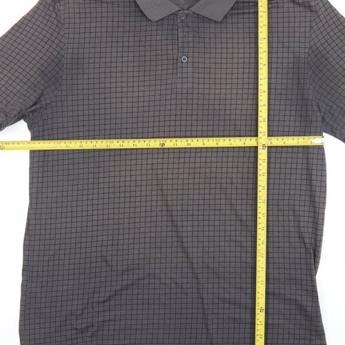 Slazenger Men’s Grey Check Polo Shirt L Lightweight Sports Top