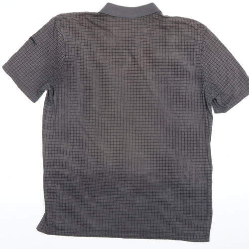 Slazenger Men’s Grey Check Polo Shirt L Lightweight Sports Top