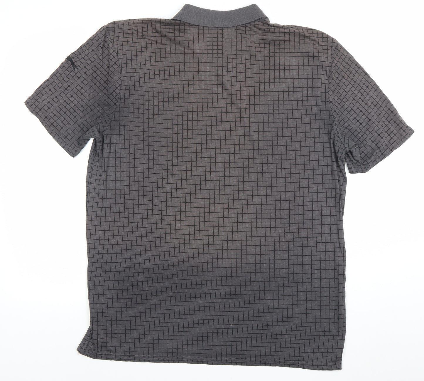 Slazenger Men’s Grey Check Polo Shirt L Lightweight Sports Top