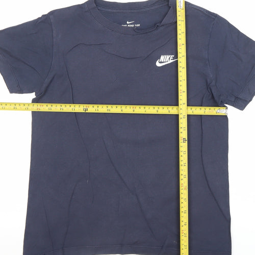 Nike Women's Blue Basic Crew Neck Short Sleeve Cotton T-Shirt M