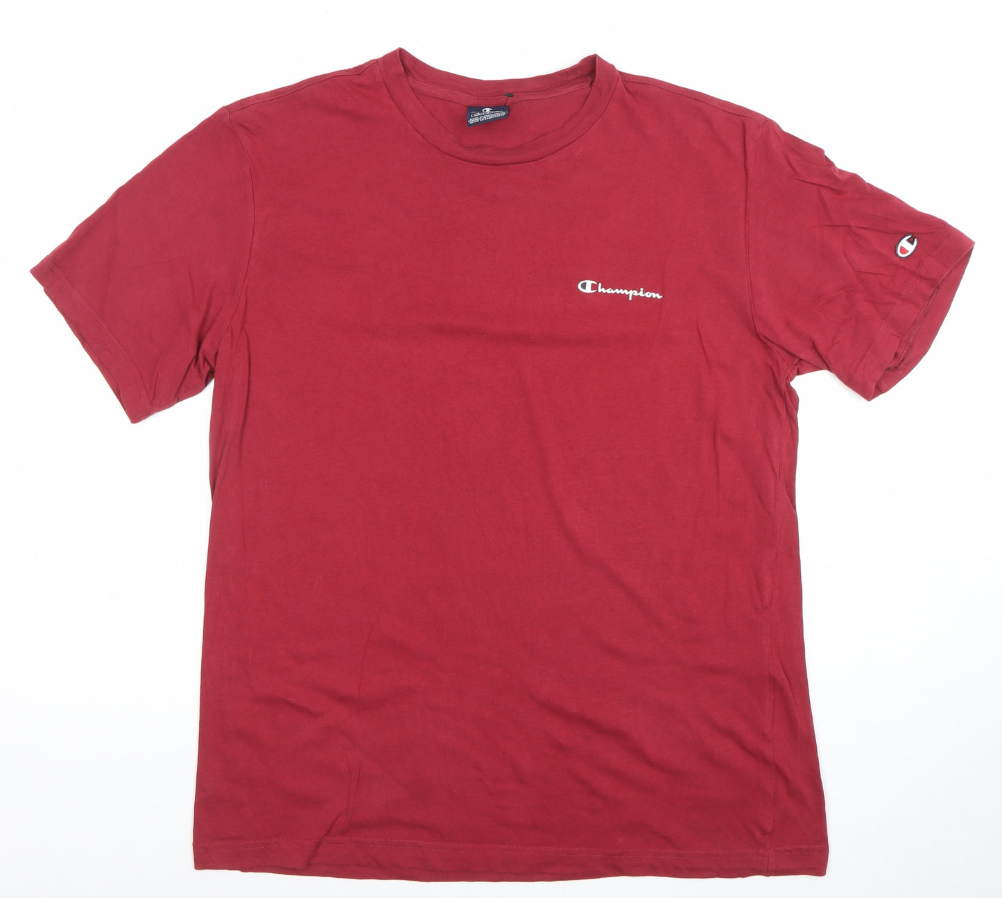 Champion Men's Red Crew Neck Short Sleeve T-Shirt Size L