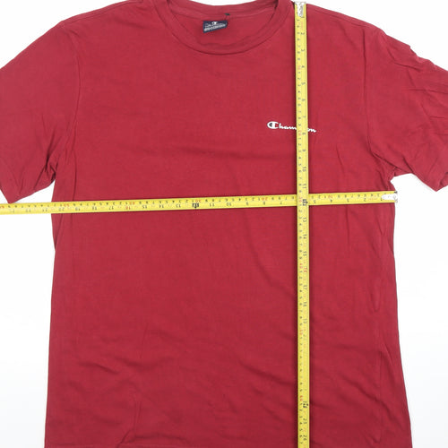 Champion Men's Red Crew Neck Short Sleeve T-Shirt Size L