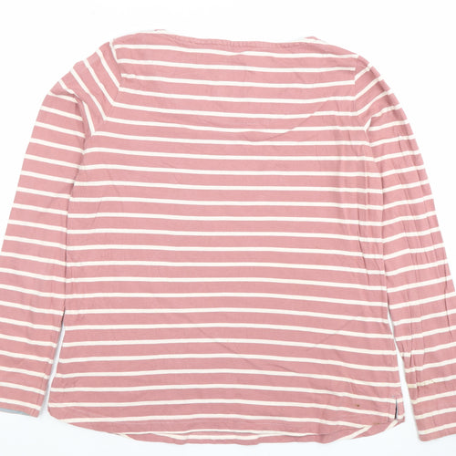 Mistral Womens Pink Striped Long Sleeve Cotton Jersey Top Size 12
