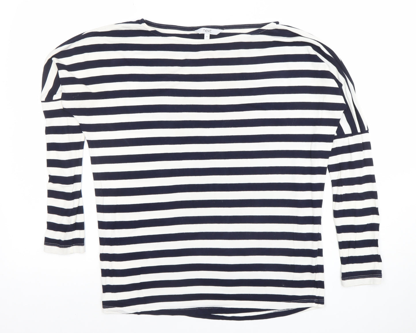 Next Women’s Blue Striped Long Sleeve Boat Neck T-Shirt Size 6