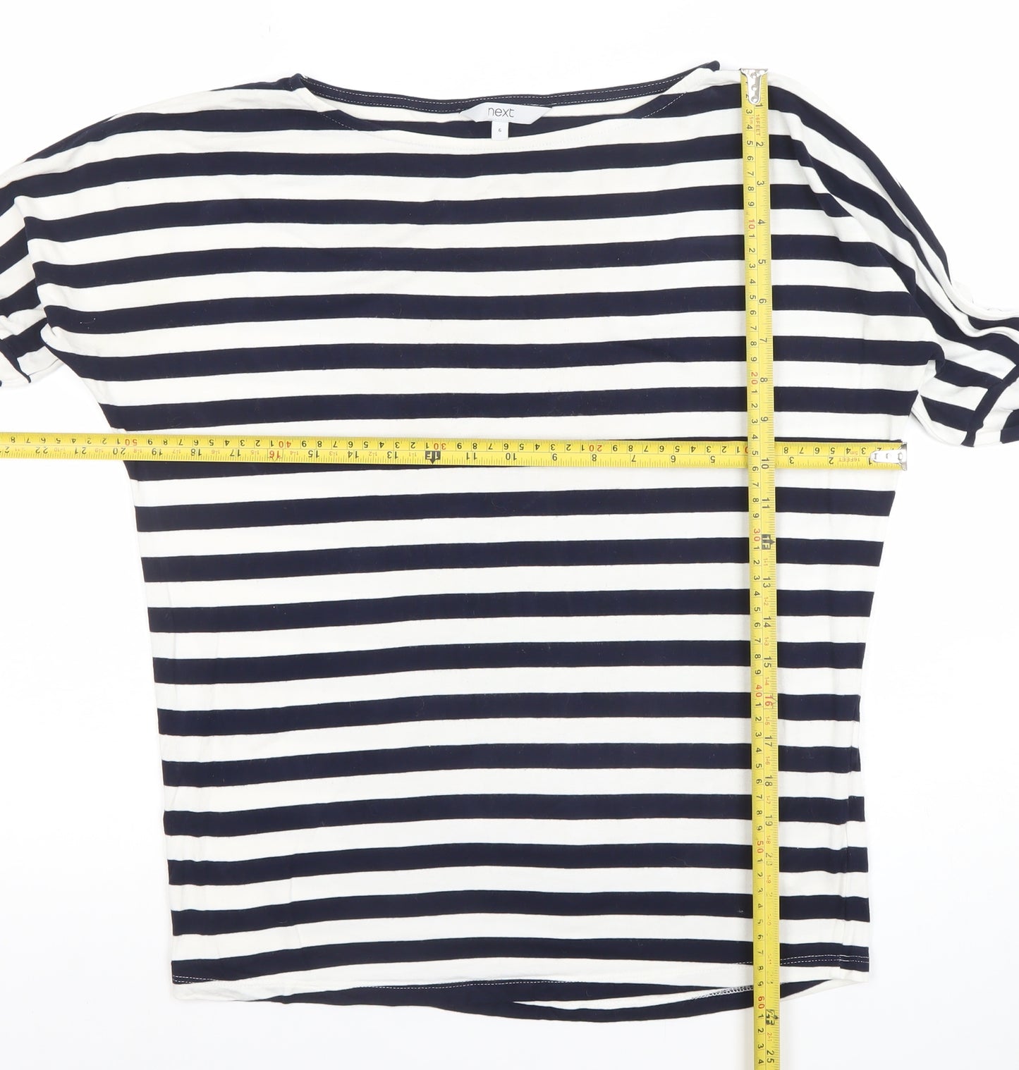 Next Women’s Blue Striped Long Sleeve Boat Neck T-Shirt Size 6