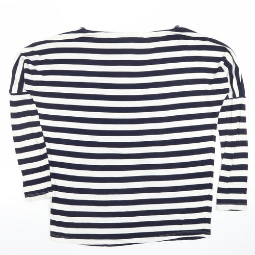 Next Women’s Blue Striped Long Sleeve Boat Neck T-Shirt Size 6