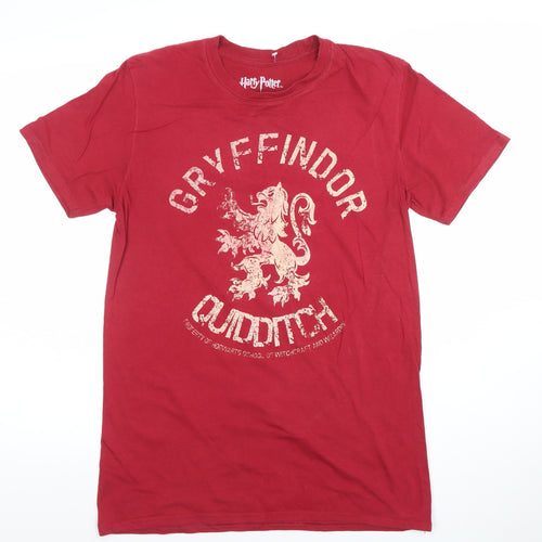 Harry Potter Men’s Red Gryffindor Quidditch T-Shirt Medium Cotton