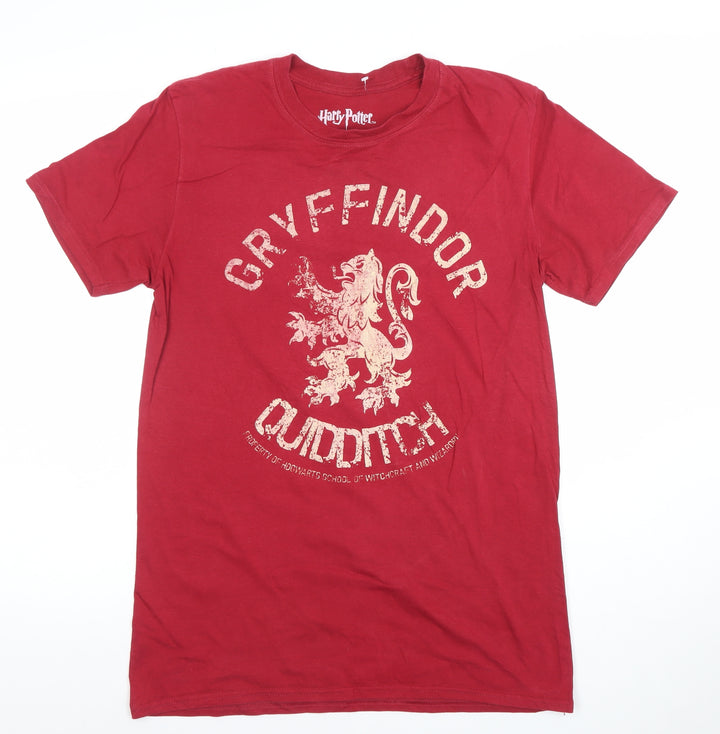Harry Potter Men’s Red Gryffindor Quidditch T-Shirt Medium Cotton