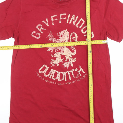 Harry Potter Men’s Red Gryffindor Quidditch T-Shirt Medium Cotton