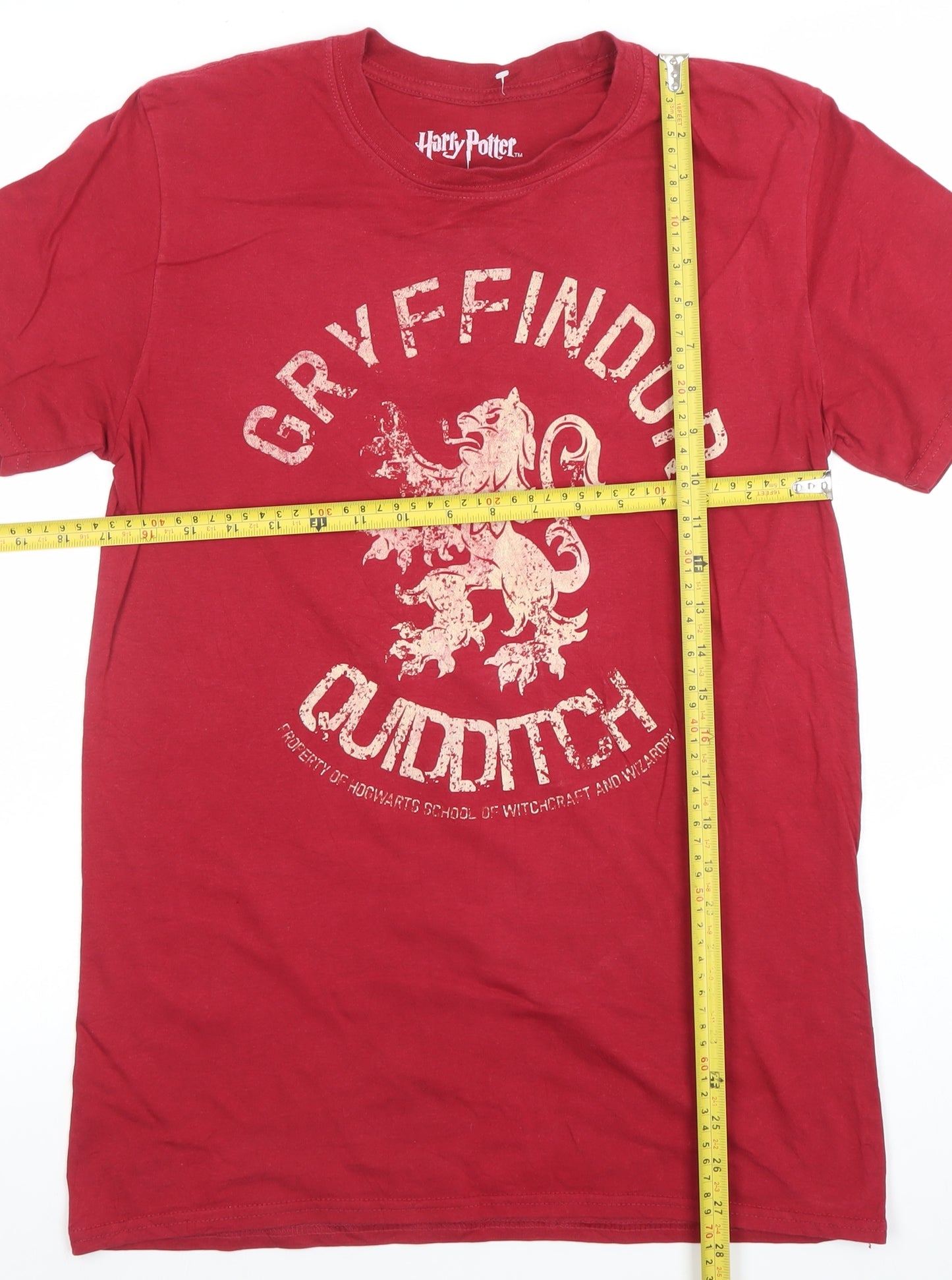 Harry Potter Men’s Red Gryffindor Quidditch T-Shirt Medium Cotton