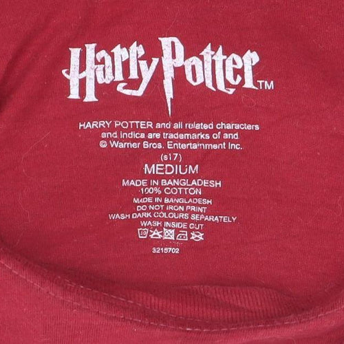 Harry Potter Men’s Red Gryffindor Quidditch T-Shirt Medium Cotton
