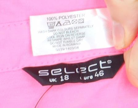 Select Women's Pink Sleeveless Collared Button-Up Top Size 18