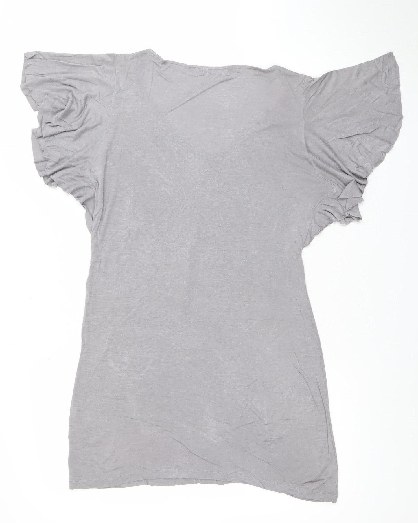 Oasis Women Grey Sequin Butterfly T-Shirt Dress Size S